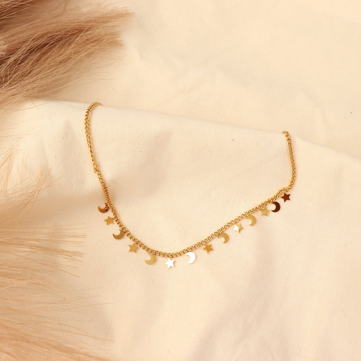 Moon and Stars Necklace