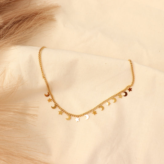 Moon and Stars Necklace